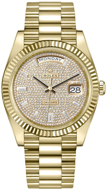 ROLEX Day-Date 40 Diamond Paved Dial 18K Yellow Gold Men'S Watch 228238-0054 Image 1