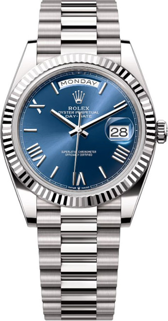 ROLEX Day-Date 40 Blue Dial Solid White Gold Men'S Watch 228239-0007 Image 1