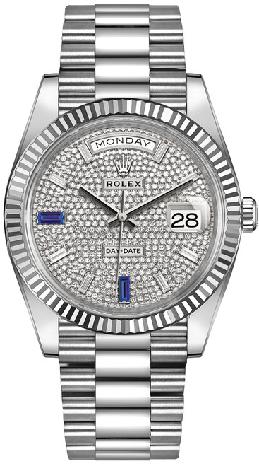 ROLEX Day-Date 40 Diamond-Paved Dial White Gold Men'S Watch 228239-0049 Image 1 ROLEX Day-Date 40 Diamond-Paved Dial White Gold Men'S Watch 228239-0049 Image 1