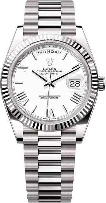 ROLEX Day-Date 40 18K White Gold White Dial Men'S Watch 228239-0046 Image 1