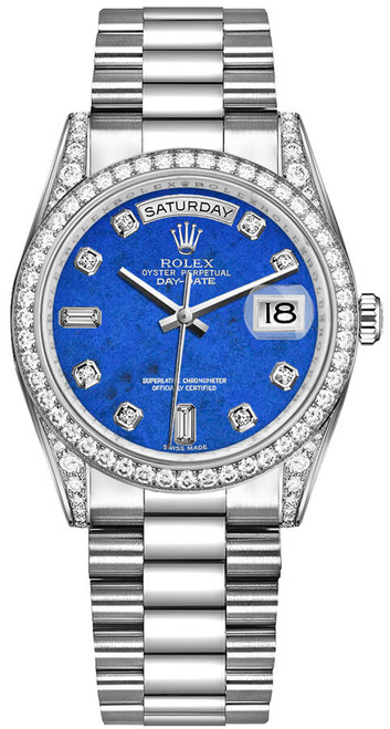 ROLEX Day-Date 36 Solid 18K White Gold Watch 118389-0083 Image 1