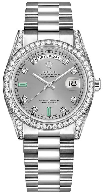 ROLEX Day-Date 36 Diamond Gold Watch 118389-0078 Image 1