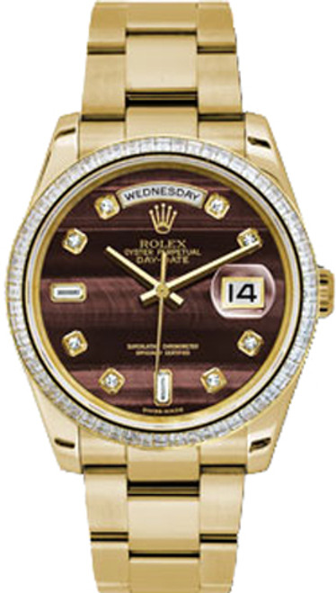 ROLEX Day-Date 36 Diamond Gold Watch 118398 Image 1