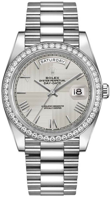 ROLEX Day-Date 40 Silver Dial 18K White Gold Men'S Watch 228349Rbr-0004 Image 1 ROLEX Day-Date 40 Silver Dial 18K White Gold Men'S Watch 228349Rbr-0004 Image 1