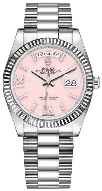 ROLEX Day-Date 36 Pink Opal Women'S Watch 128239-0021 Image 1