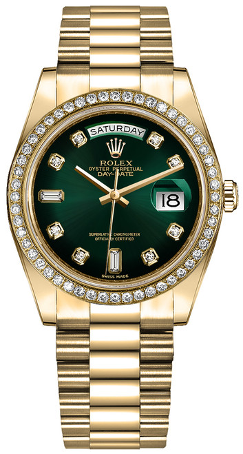 ROLEX Day-Date 36 Green Ombre Dial Unisex Watch 128348Rbr-0035 Image 1 ROLEX Day-Date 36 Green Ombre Dial Unisex Watch 128348Rbr-0035 Image 1