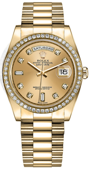 ROLEX Day-Date 36 Champagne Diamond Dial Women'S Watch 128348Rbr-0008 Image 1