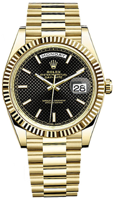 ROLEX Day-Date 40 Black Dial Gold Men'S Watch 228238-0007 Image 1