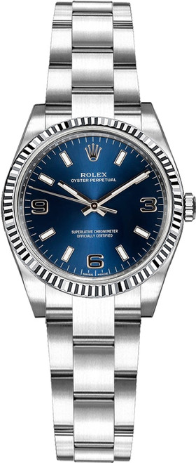 ROLEX Oyster Perpetual 26 Blue Dial Automatic Watch 176234 Image 1