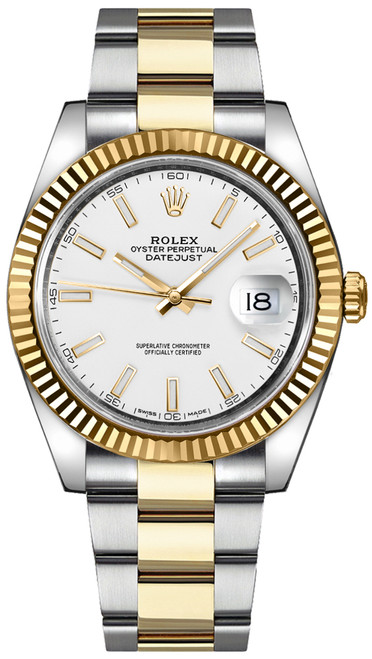 ROLEX Datejust 41 White Dial Men'S Gold & Steel Watch 126333-0015 Image 1