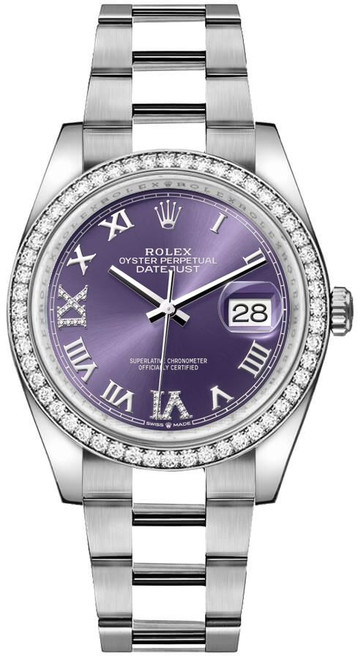 ROLEX Datejust 36 Aubergine Dial Diamond Vi Unisex Watch 126284Rbr-0014 Image 1