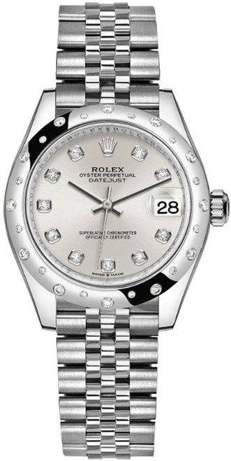 ROLEX Datejust 31 Silver Diamond Dial Women'S Watch 278344Rbr-0032 Image 1 ROLEX Datejust 31 Silver Diamond Dial Women'S Watch 278344Rbr-0032 Image 1