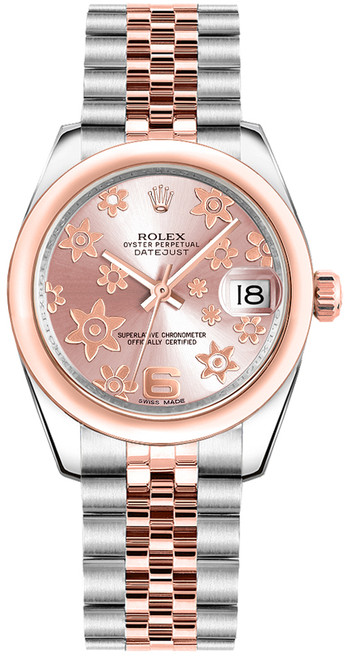 ROLEX Datejust 31 Pink Floral Motif Dial Watch 178241-0069 Image 1
