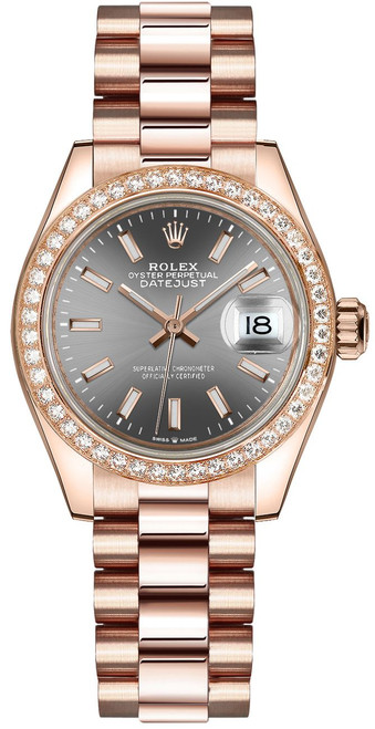 ROLEX Datejust 31 Slate Dial Diamond Bezel Women'S Watch 278285Rbr-0021 Image 1 ROLEX Datejust 31 Slate Dial Diamond Bezel Women'S Watch 278285Rbr-0021 Image 1