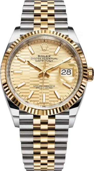 ROLEX Datejust 36 Golden Fluted-Motif Dial Unisex Luxury Watch 126233-0039 Image 1 ROLEX Datejust 36 Golden Fluted-Motif Dial Unisex Luxury Watch 126233-0039 Image 1
