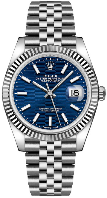 ROLEX Datejust 36 Blue Fluted Motif Dial 36Mm Unisex Watch 126234-0049 Image 1