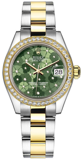 ROLEX Datejust 31 Green Floral Motif Dial Women'S Watch 278383Rbr-0031 Image 1 ROLEX Datejust 31 Green Floral Motif Dial Women'S Watch 278383Rbr-0031 Image 1