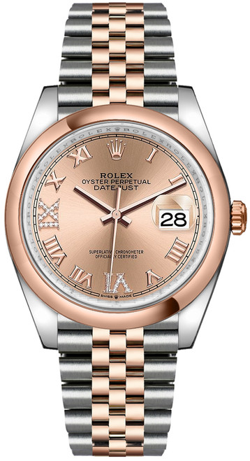 ROLEX Datejust 36 Rose Pink Dial Two Tone Women'S Watch 126201-0027 Image 1