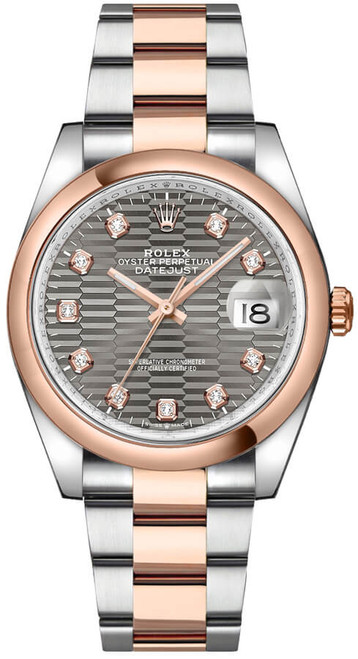 ROLEX Datejust 36 18K Everose Gold Domed Bezel Unisex Watch 126201-0042 Image 1