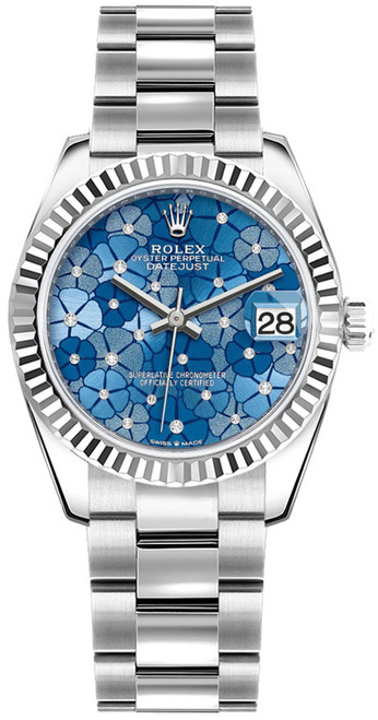 ROLEX Datejust 31 Azzurro Blue Floral Motif Dial Women'S Watch 278274-0035 Image 1