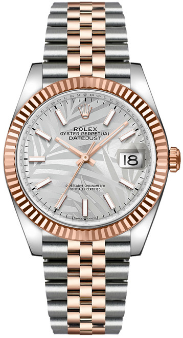 ROLEX Datejust 36 Silver Palm Motif Dial Unisex Watch 126231-0031 Image 1