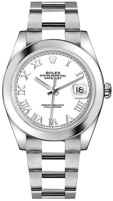 ROLEX Datejust 41 White Roman Dial Men'S Watch 126300-0015 Image 1
