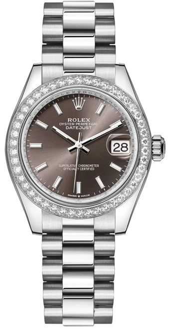 ROLEX Datejust 31 Dark Grey Dial & Diamond Bezel Women'S Watch 278289Rbr-0014 Image 1 ROLEX Datejust 31 Dark Grey Dial & Diamond Bezel Women'S Watch 278289Rbr-0014 Image 1