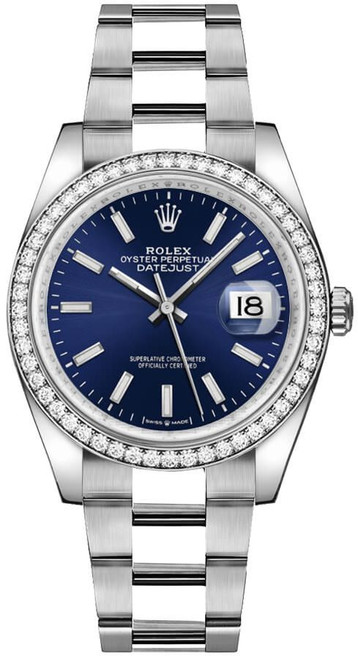 ROLEX Datejust 36 Bright Blue Dial Diamonds Unisex Watch 126284Rbr-0010 Image 1