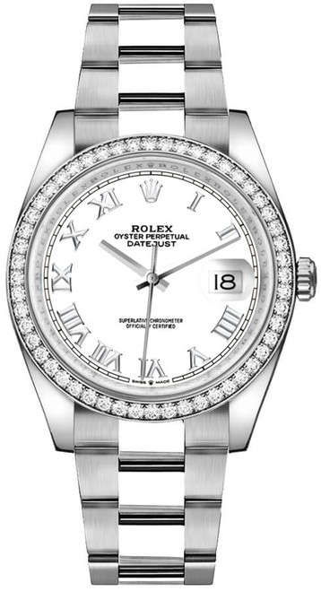 ROLEX Datejust 36 White Roman Dial Date Unisex Watch 126284Rbr-0018 Image 1 ROLEX Datejust 36 White Roman Dial Date Unisex Watch 126284Rbr-0018 Image 1