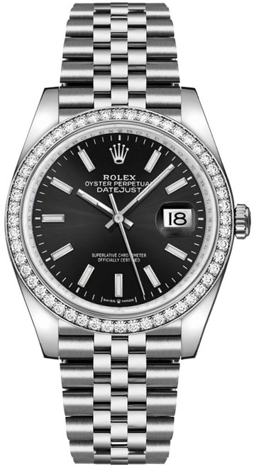 ROLEX Datejust 36 Black Dial Diamond Bezel Unisex Watch 126284Rbr-0007 Image 1