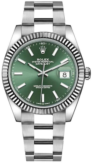 ROLEX Datejust 41 Green Dial Oyster Bracelet Men'S Watch 126334-0027 Image 1