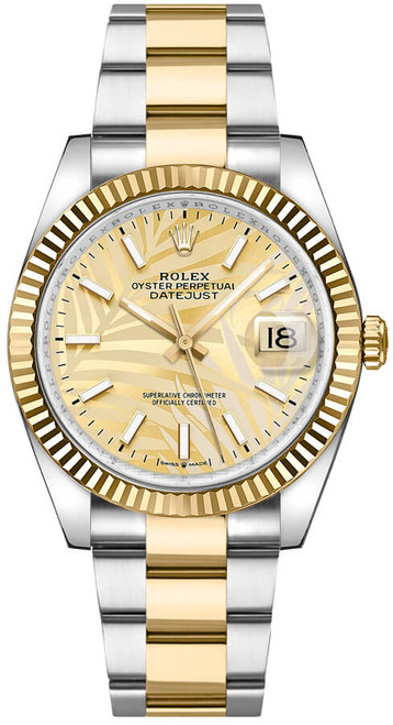 ROLEX Datejust 36 Fluted Bezel Oyster Bracelet Unisex Watch 126233-0038 Image 1