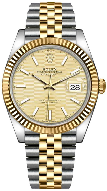 ROLEX Datejust 41 Yellow Gold Fluted Bezel Men
S Watch 126333-0022 Image 1