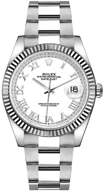 ROLEX Datejust 36 18K White Gold Fluted Bezel Watch 126234-0026 Image 1