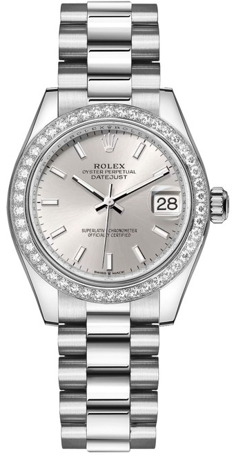 ROLEX Datejust 31 Silver Dial & Diamond Bezel Women'S Watch 278289Rbr-0012 Image 1