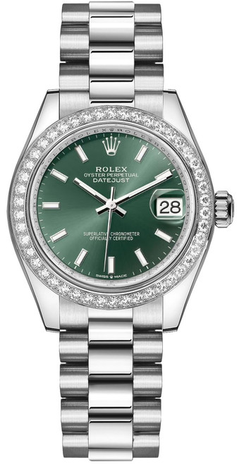 ROLEX Datejust 31 Mint Green Dial & Diamond Bezel Women'S Watch 278289Rbr-0015 Image 1