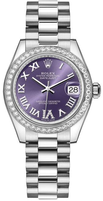 ROLEX Datejust 31 Aubergine Dial Diamond Bezel Women'S Watch 278289Rbr-0019 Image 1