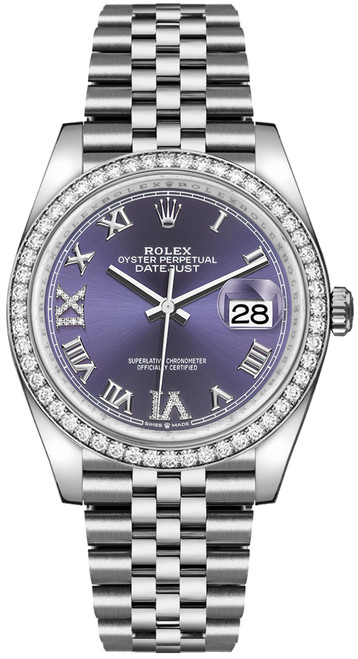 ROLEX Datejust 36 Purple Roman Numeral Women'S Watch 126284Rbr-0013 Image 1