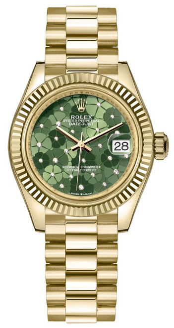 ROLEX Datejust 31 Olive Green Floral Motif Dial Women'S Watch 278278-0046 Image 1 ROLEX Datejust 31 Olive Green Floral Motif Dial Women'S Watch 278278-0046 Image 1