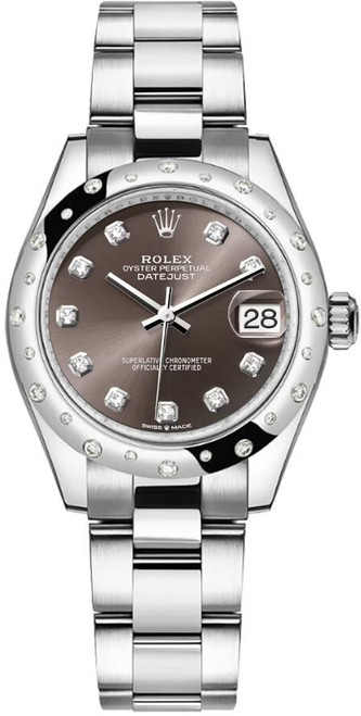 ROLEX Datejust 31 Grey Diamond Dial Women'S Watch 278344Rbr-0007 Image 1 ROLEX Datejust 31 Grey Diamond Dial Women'S Watch 278344Rbr-0007 Image 1
