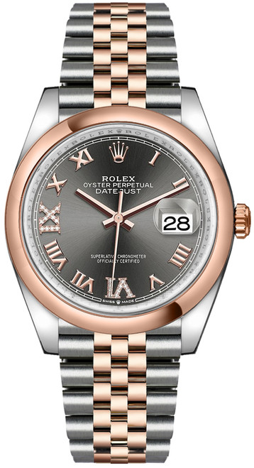 ROLEX Datejust 36 Dark Rhodium Grey Dial Watch 126201-0023 Image 1 ROLEX Datejust 36 Dark Rhodium Grey Dial Watch 126201-0023 Image 1