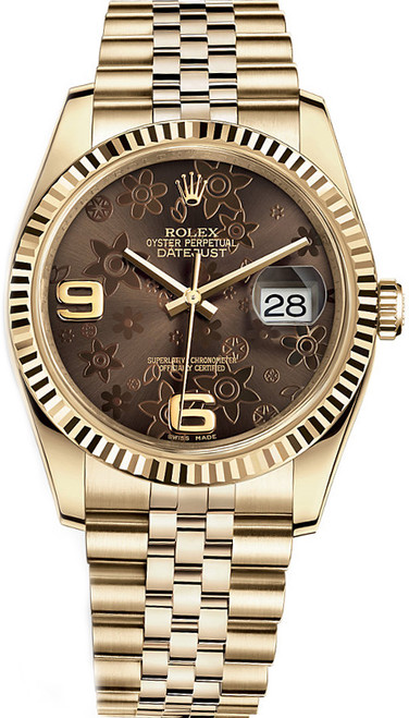 ROLEX Datejust 36 Bronze Floral Dial Watch 116238-0081 Image 1