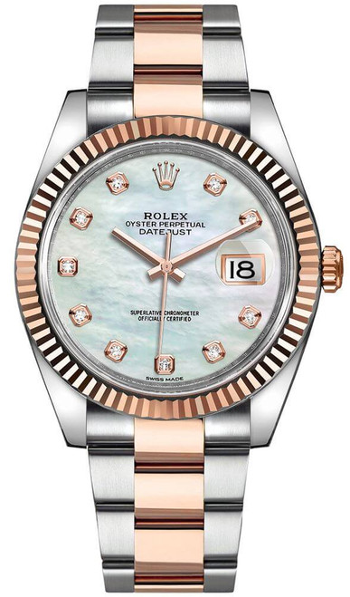 ROLEX Datejust 41 Everose Gold Fluted Bezel Men'S Watch 126331-0013 Image 1