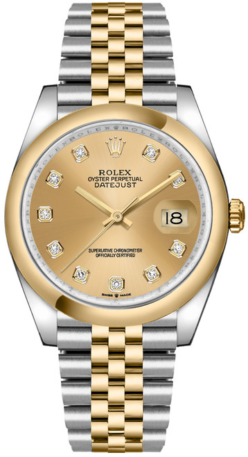 ROLEX Datejust 36 Champagne Diamond Dial Watch 126203-0017 Image 1