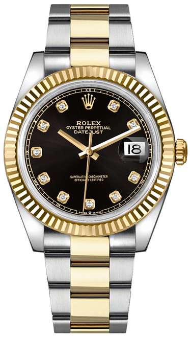 ROLEX Datejust 41 Black Diamond Dial Gold & Steel Watch 126333-0005 Image 1