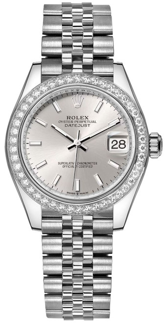 ROLEX Datejust 31 Silver Index Dial Diamonds Women'S Watch 278384Rbr-0016 Image 1