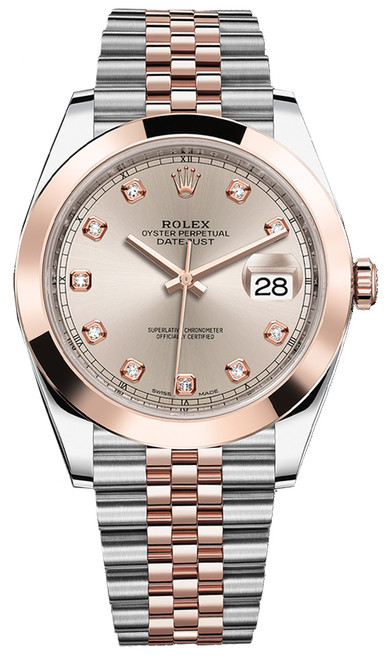 ROLEX Datejust 41 Solid 18K Rose Gold & Steel Watch 126301-0008 Image 1