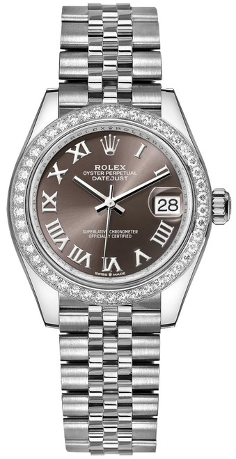 ROLEX Datejust 31 Dark Grey Roman Dial Women'S Watch 278384Rbr-0026 Image 1 ROLEX Datejust 31 Dark Grey Roman Dial Women'S Watch 278384Rbr-0026 Image 1