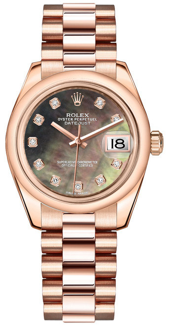 ROLEX Datejust 31 Black Mother Of Pearl Dial Watch 178245F-0015 Image 1