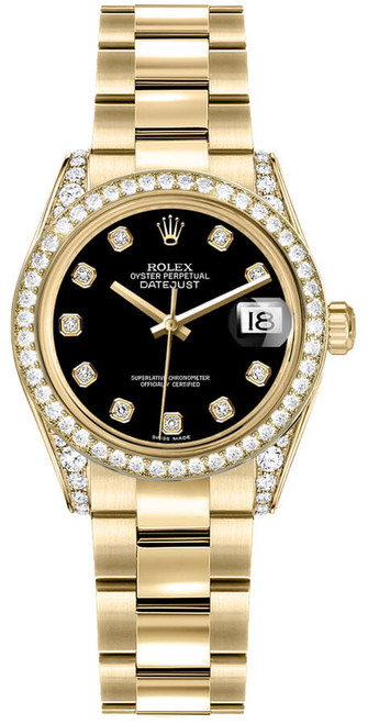 ROLEX Datejust 31 Black Diamond Dial Watch 178158-0082 Image 1